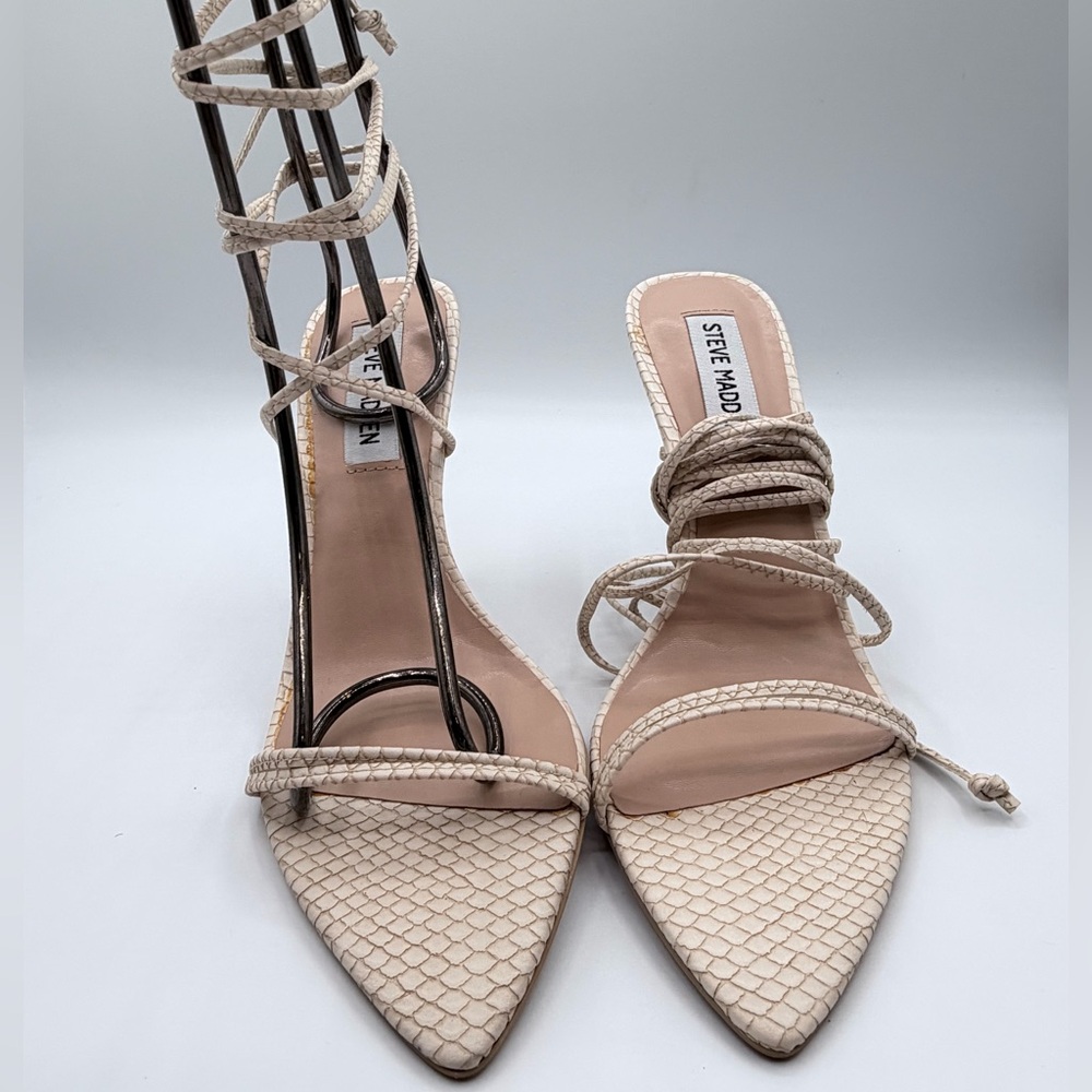 Steve Madden Premier Bone Open Toe Heel Size NEW - Picture 2 of 6